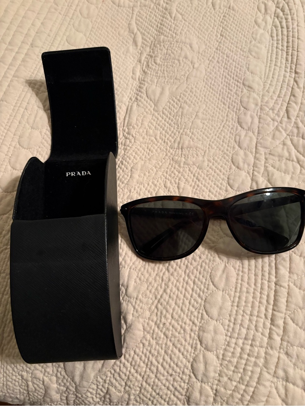 Prada Tortoiseshell Sunglasses with Dark Lenses